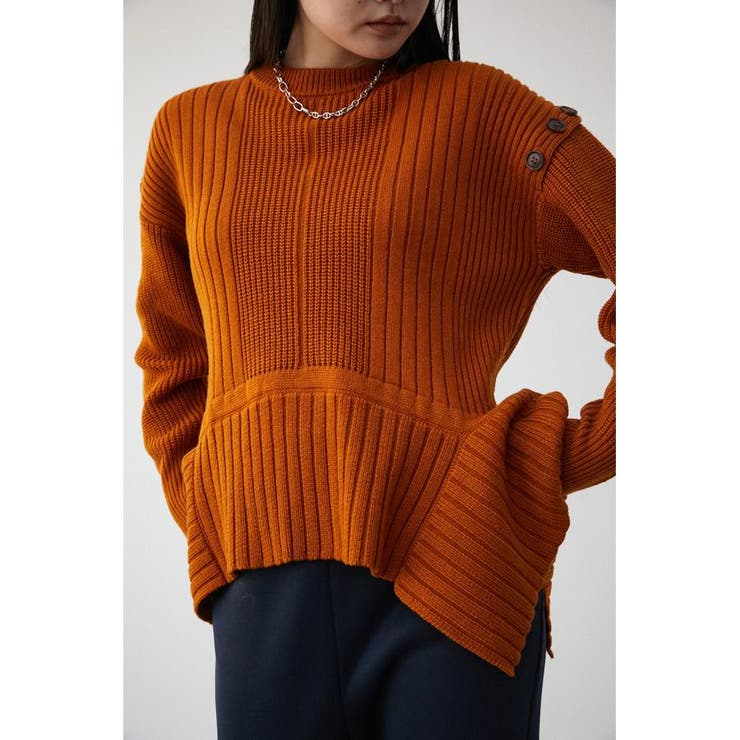 ASYMMETRY HEM RANDOM RIB KNIT[品番：AZLW0020552]｜AZUL BY MOUSSY