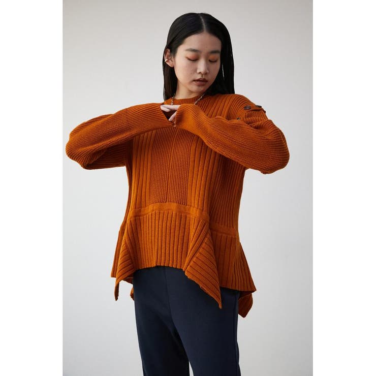 ASYMMETRY HEM RANDOM RIB KNIT[品番：AZLW0020552]｜AZUL BY MOUSSY