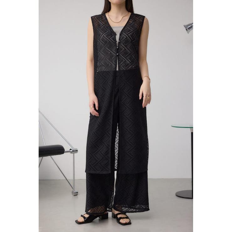 BLK | 前後2WAYレースロングジレ | AZUL BY MOUSSY