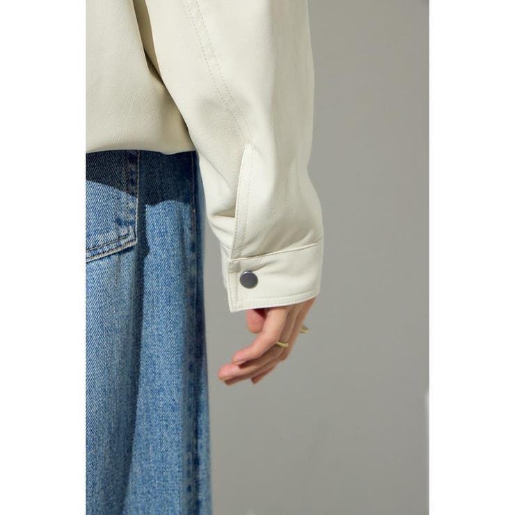フェイクレザーミドルブルゾン | AZUL BY MOUSSY | 詳細画像10 