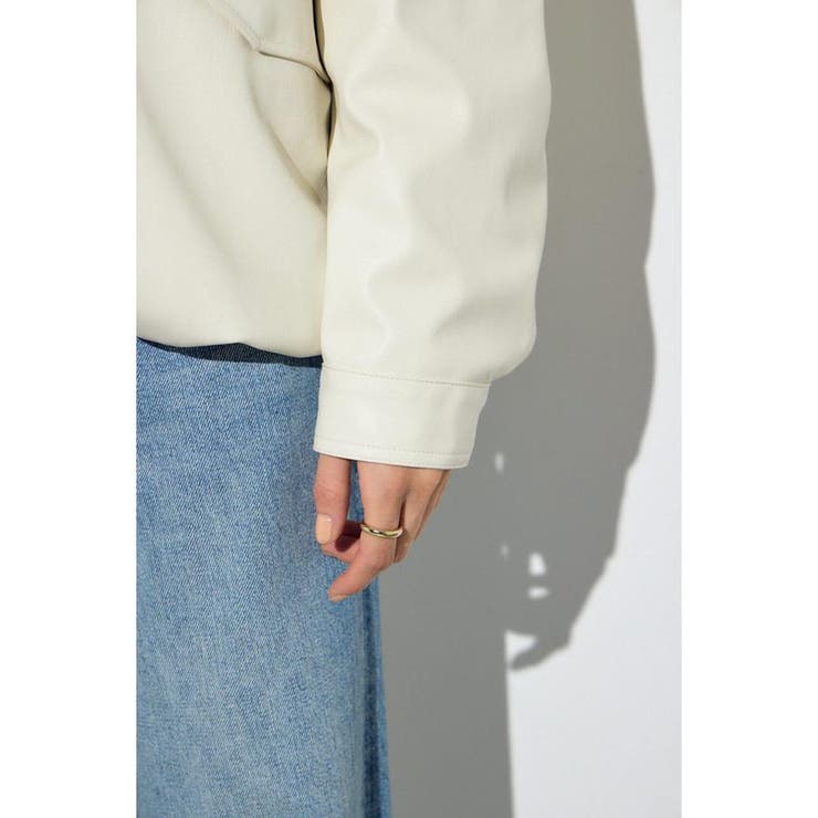フェイクレザーミドルブルゾン | AZUL BY MOUSSY | 詳細画像14 