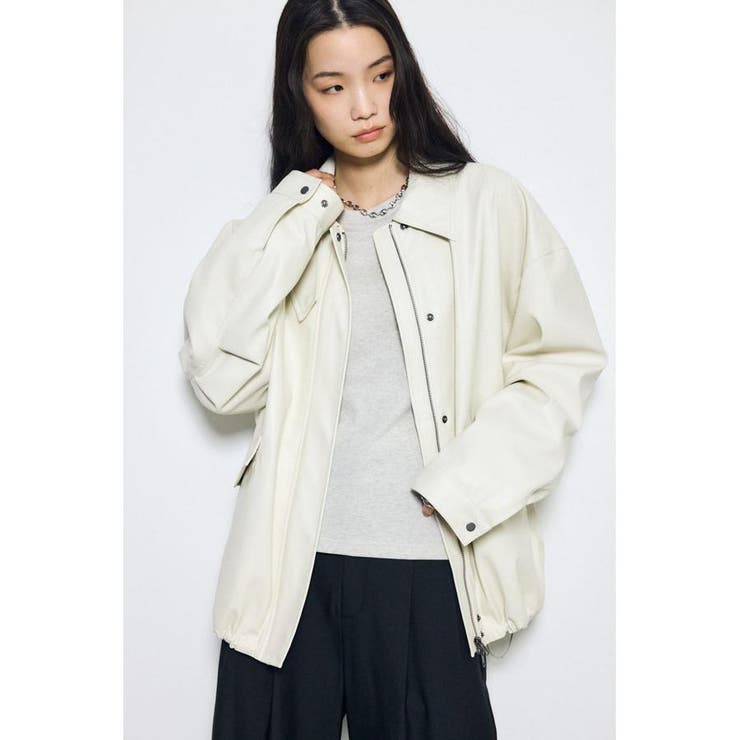 IVOY3 | フェイクレザーミドルブルゾン | AZUL BY MOUSSY