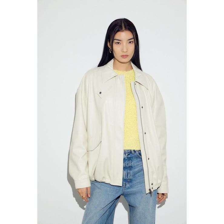 フェイクレザーミドルブルゾン | AZUL BY MOUSSY | 詳細画像4 