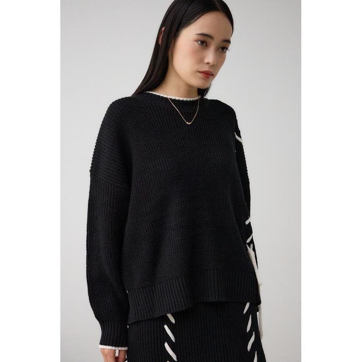 ステッチデザインニットトップス | AZUL BY MOUSSY | 詳細画像16 