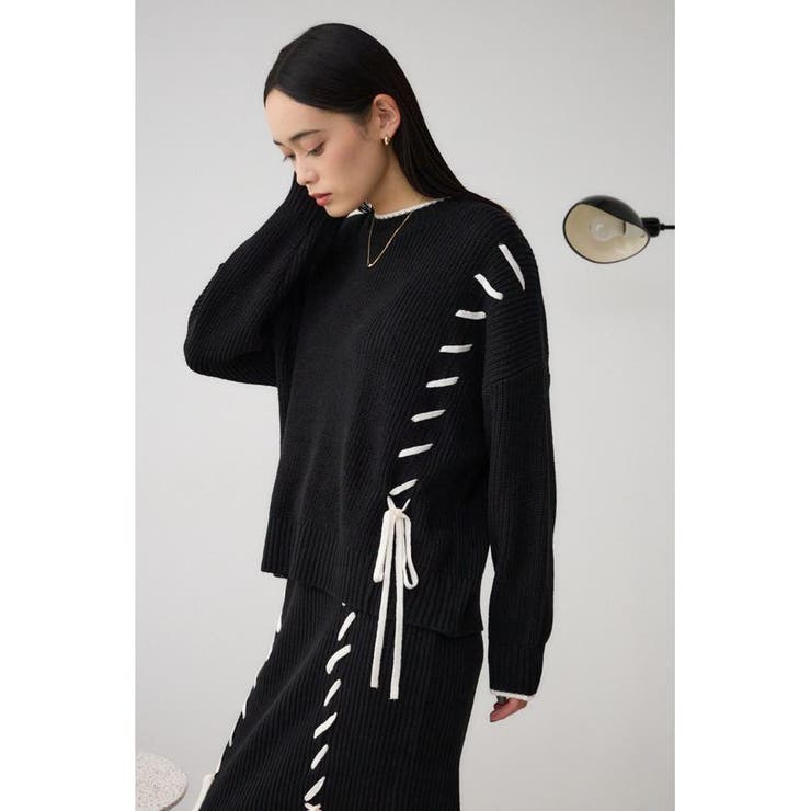ステッチデザインニットトップス | AZUL BY MOUSSY | 詳細画像17 