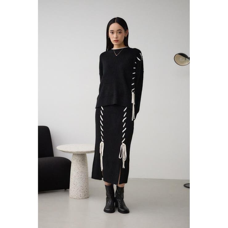 ステッチデザインニットトップス | AZUL BY MOUSSY | 詳細画像18 