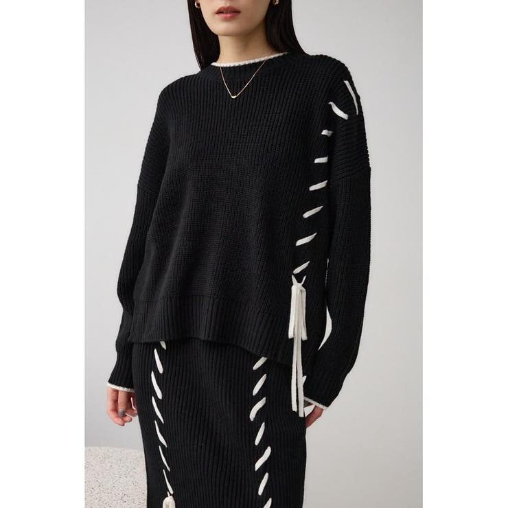 ステッチデザインニットトップス | AZUL BY MOUSSY | 詳細画像15 