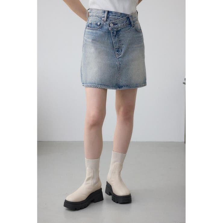 L/BLU1 | AZUL DENIM ラップミニスカート | AZUL BY MOUSSY