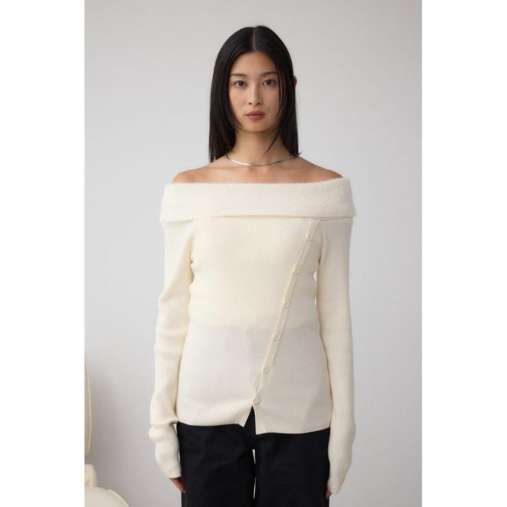 シャギーコンビオフショルダーニット | AZUL BY MOUSSY | 詳細画像5 