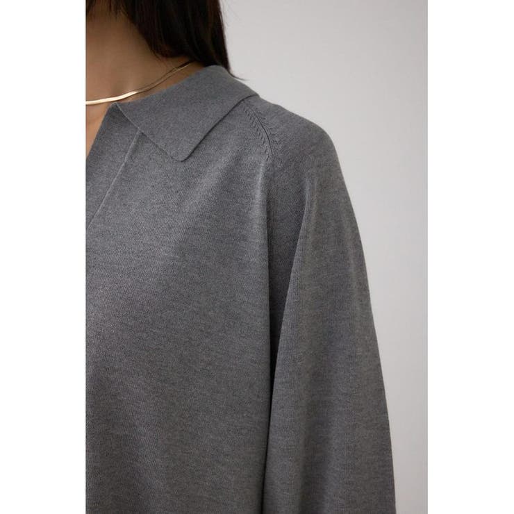 ポロカラーフォルムニットプルオーバー | AZUL BY MOUSSY | 詳細画像38 
