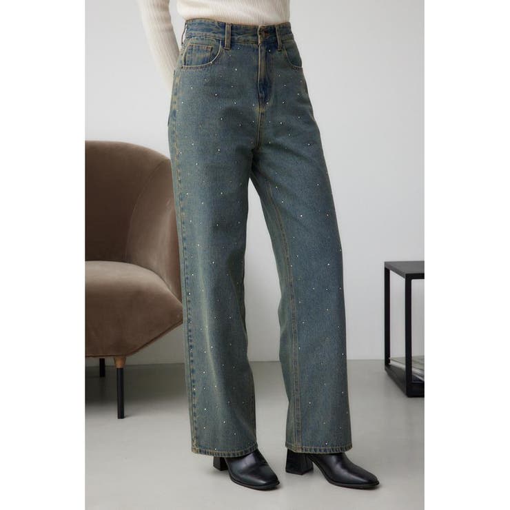 ラインストーンデニムパンツ | AZUL BY MOUSSY | 詳細画像2 