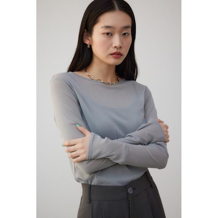 バックスリットシアーロングトップス | AZUL BY MOUSSY | 詳細画像34 