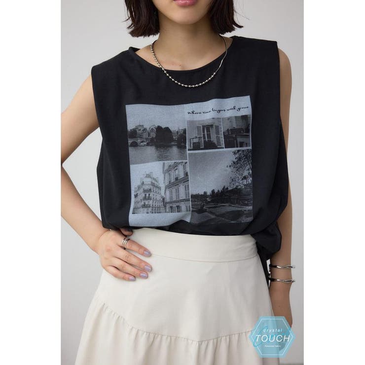 C/T冷感フォトプリントノースリーブTシャツ[品番：AZLW0023578
