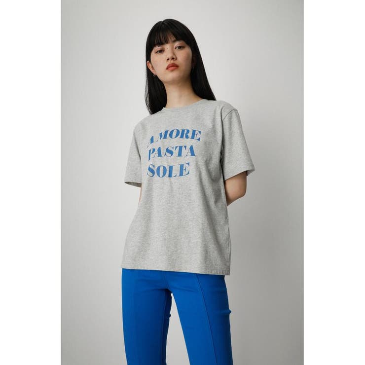【新品未使用】 マーメイドテール　ブルー ホワイト　青　白 A/F COLOR LETTER TEE[品番：AZLW0019840]｜AZUL BY MOUSSY