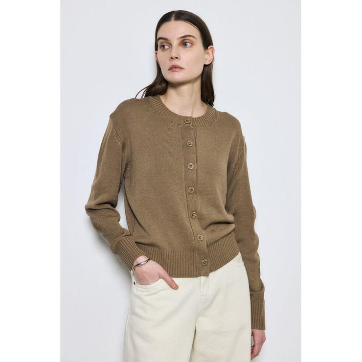 MOCHA | リネンタッチクルーネックニットカーディガン | AZUL BY MOUSSY