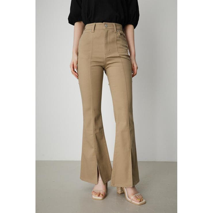 BEG | CENTER SLIT COLOR FLARE PT | AZUL BY MOUSSY