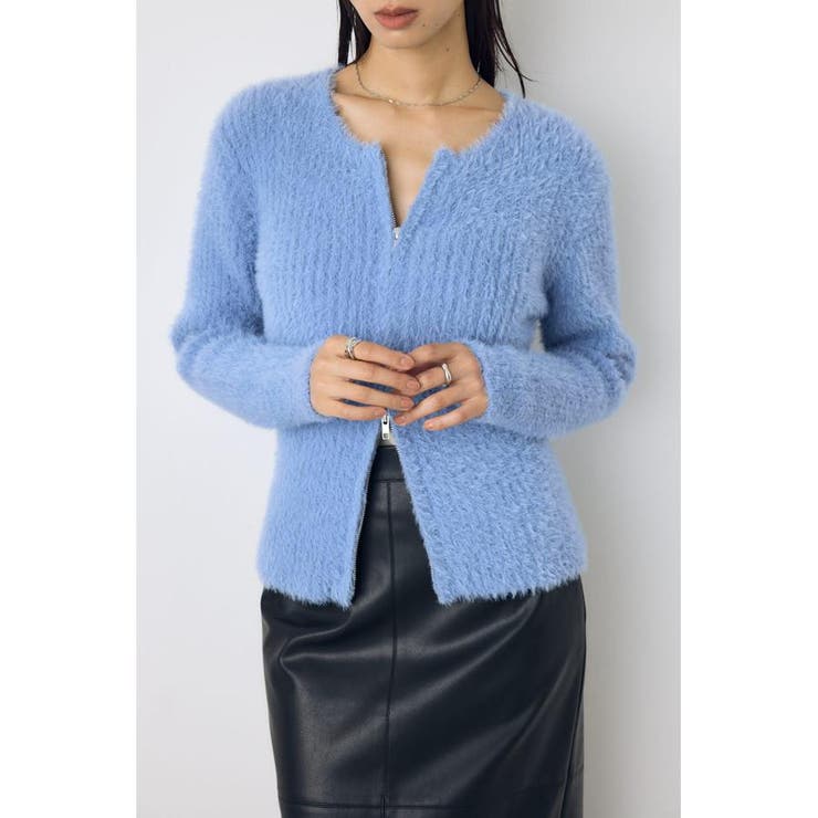 ダブルジップシャギーニットカーディガン | AZUL BY MOUSSY | 詳細画像26 