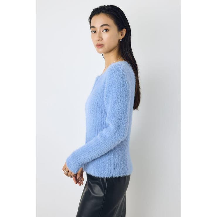 ダブルジップシャギーニットカーディガン | AZUL BY MOUSSY | 詳細画像28 