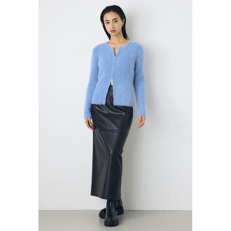 ダブルジップシャギーニットカーディガン | AZUL BY MOUSSY | 詳細画像30 