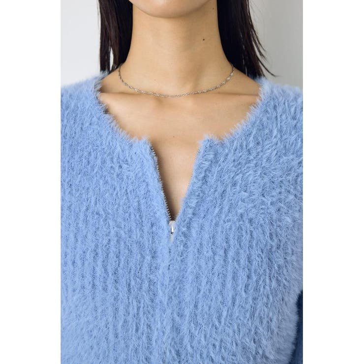 ダブルジップシャギーニットカーディガン | AZUL BY MOUSSY | 詳細画像31 