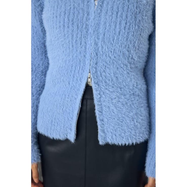 ダブルジップシャギーニットカーディガン | AZUL BY MOUSSY | 詳細画像32 