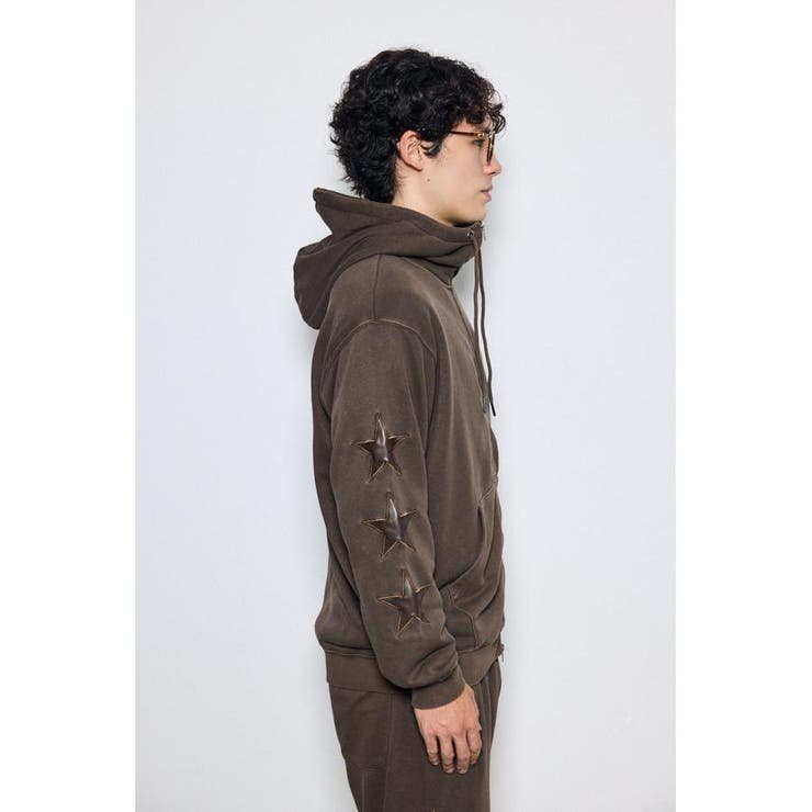 合皮アップリケ裏毛ジップパーカー | AZUL BY MOUSSY | 詳細画像22 