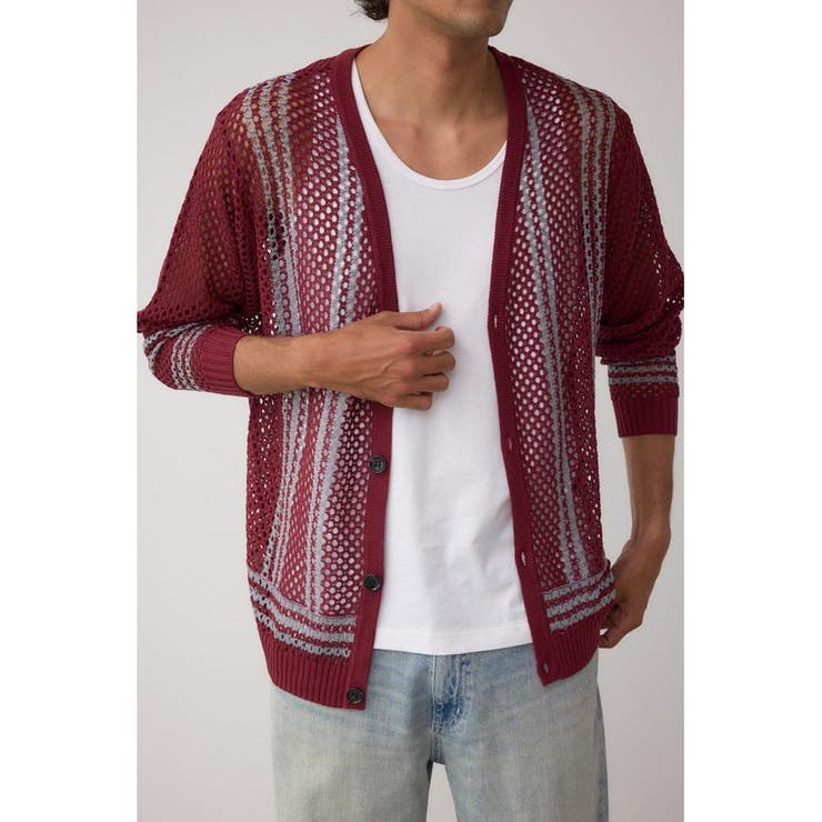 柄BRD5 | クロシェライクカーディガン | AZUL BY MOUSSY