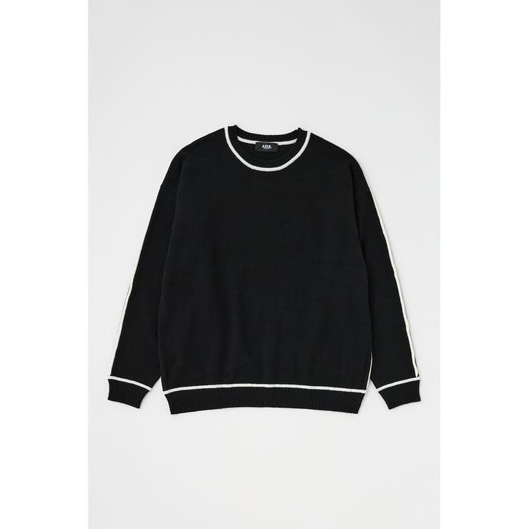 BLK | 配色パイピングニット | AZUL BY MOUSSY