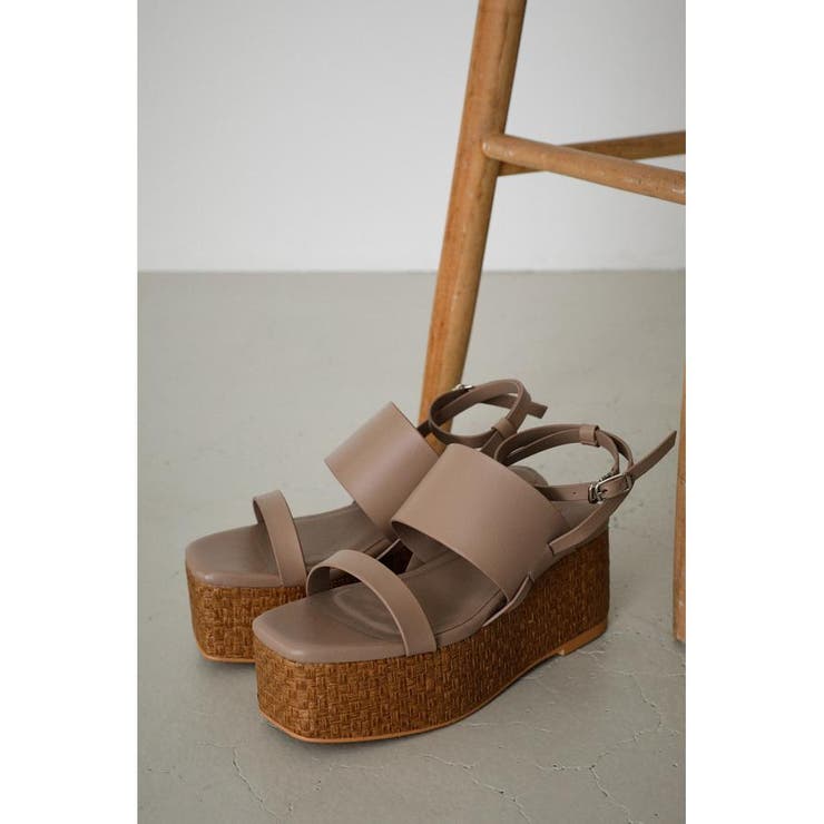 BEG | DOUBLE BELT JUTE SANDALS | AZUL BY MOUSSY
