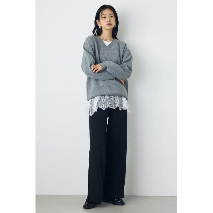 格上げニットワイドパンツ | AZUL BY MOUSSY | 詳細画像18 
