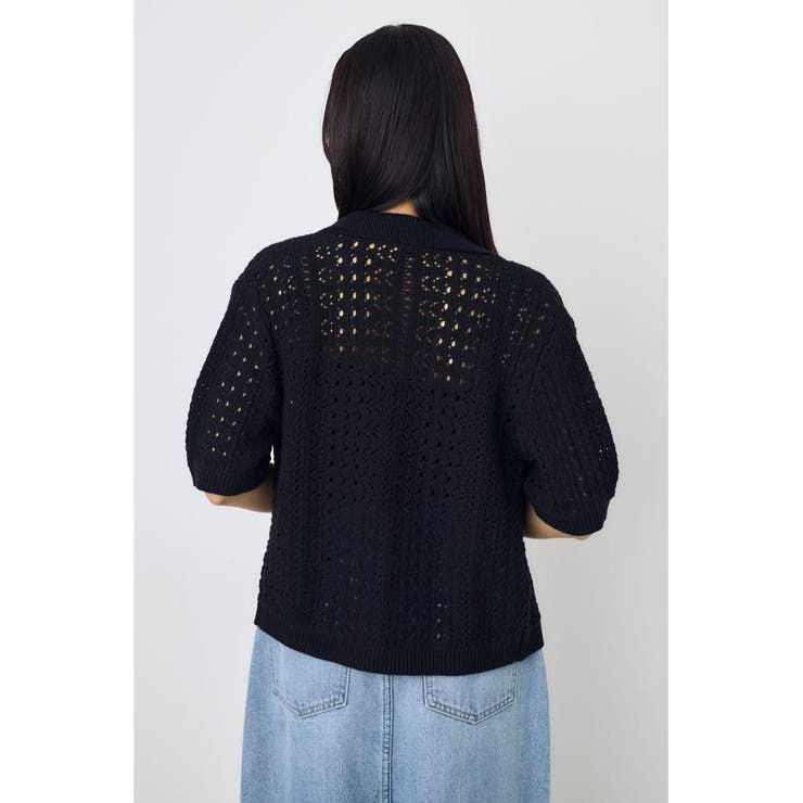 クロシェニットポロカラーカーディガン | AZUL BY MOUSSY | 詳細画像13 