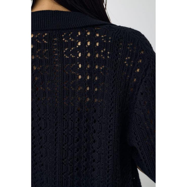 クロシェニットポロカラーカーディガン | AZUL BY MOUSSY | 詳細画像16 