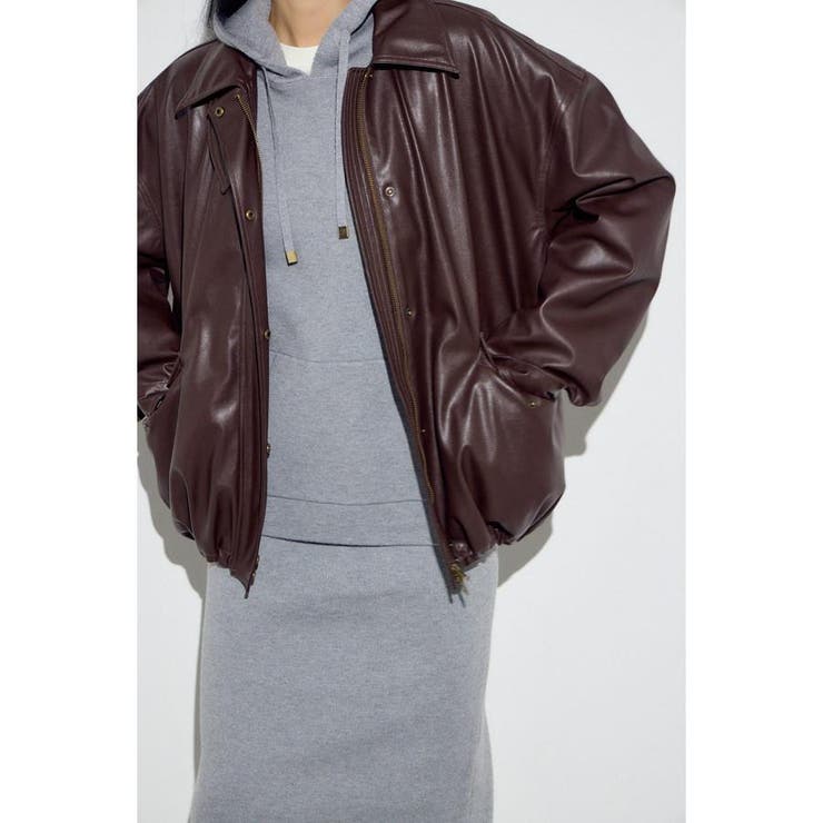 BRN | フェイクレザーミドルブルゾン | AZUL BY MOUSSY