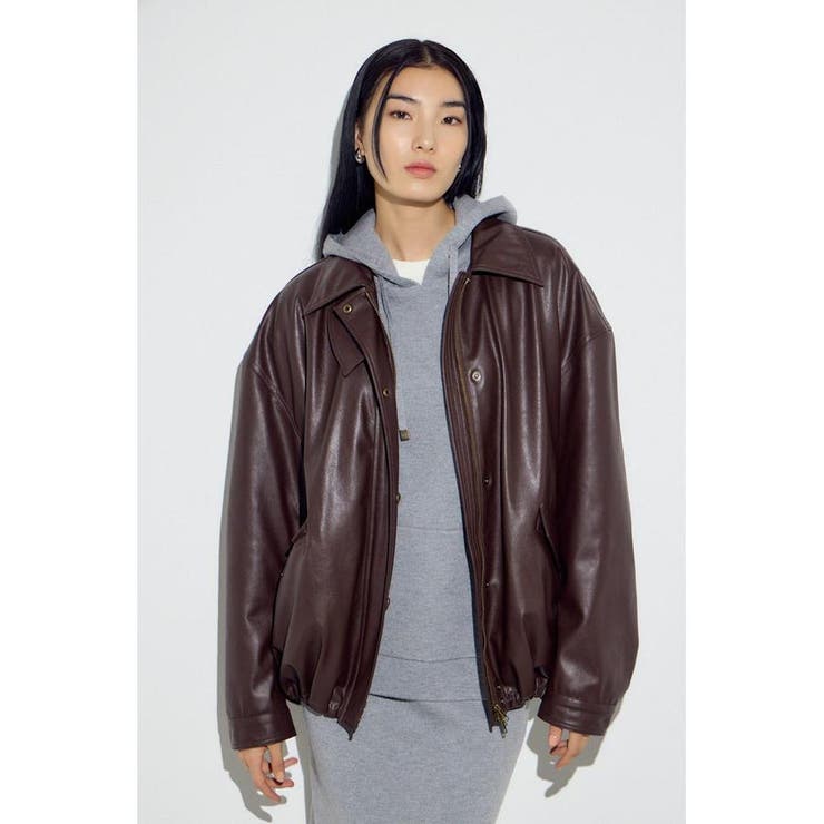 フェイクレザーミドルブルゾン | AZUL BY MOUSSY | 詳細画像31 