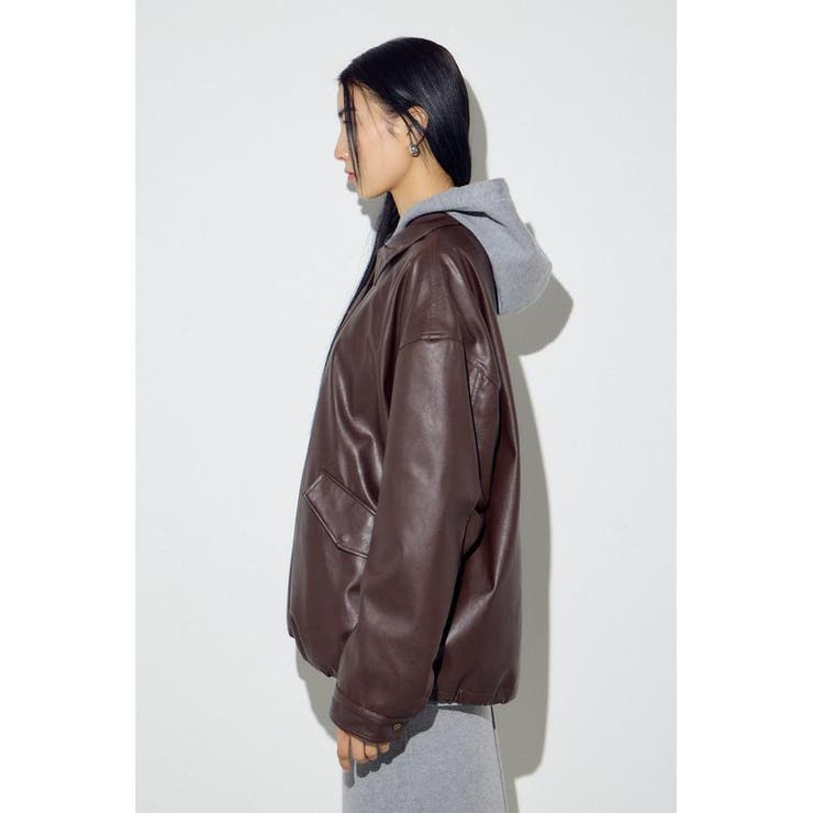フェイクレザーミドルブルゾン | AZUL BY MOUSSY | 詳細画像33 