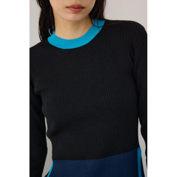 カラーブロッキングリブニット | AZUL BY MOUSSY | 詳細画像20 