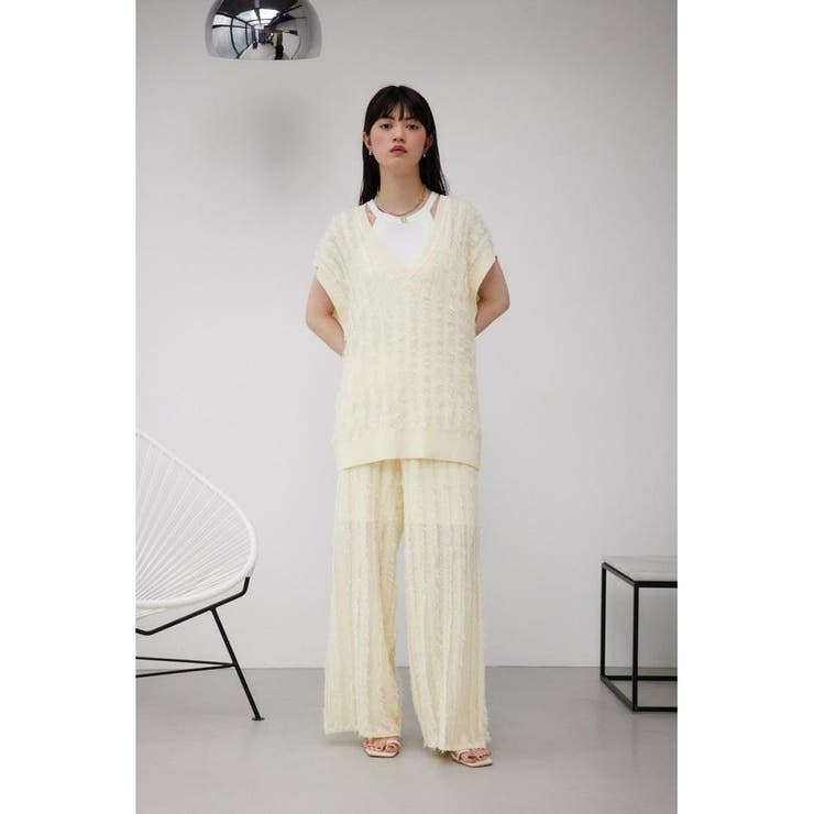 シアーフリンジニットベスト | AZUL BY MOUSSY | 詳細画像3 