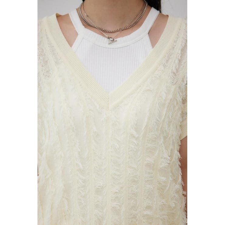 シアーフリンジニットベスト | AZUL BY MOUSSY | 詳細画像7 