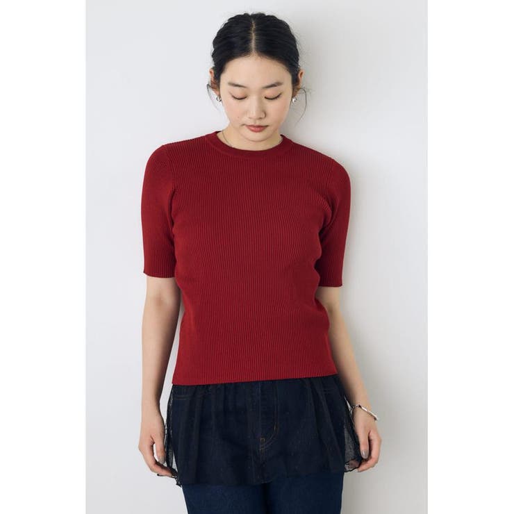 BRD | ハーフスリーブクルーネックニットトップス | AZUL BY MOUSSY
