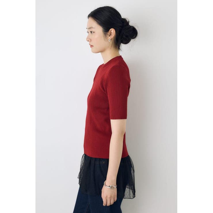ハーフスリーブクルーネックニットトップス | AZUL BY MOUSSY | 詳細画像27 