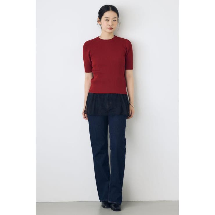 ハーフスリーブクルーネックニットトップス | AZUL BY MOUSSY | 詳細画像29 
