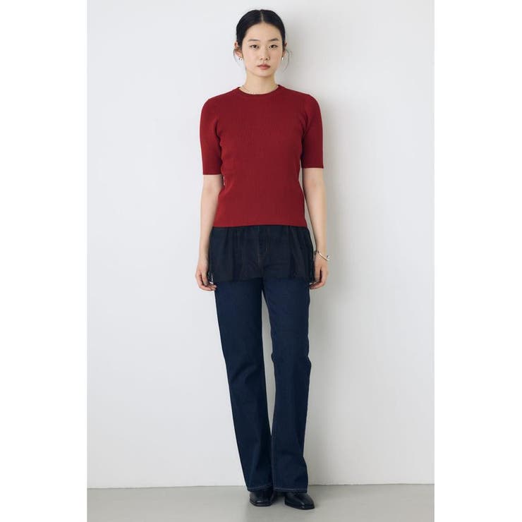 ハーフスリーブクルーネックニットトップス | AZUL BY MOUSSY | 詳細画像30 