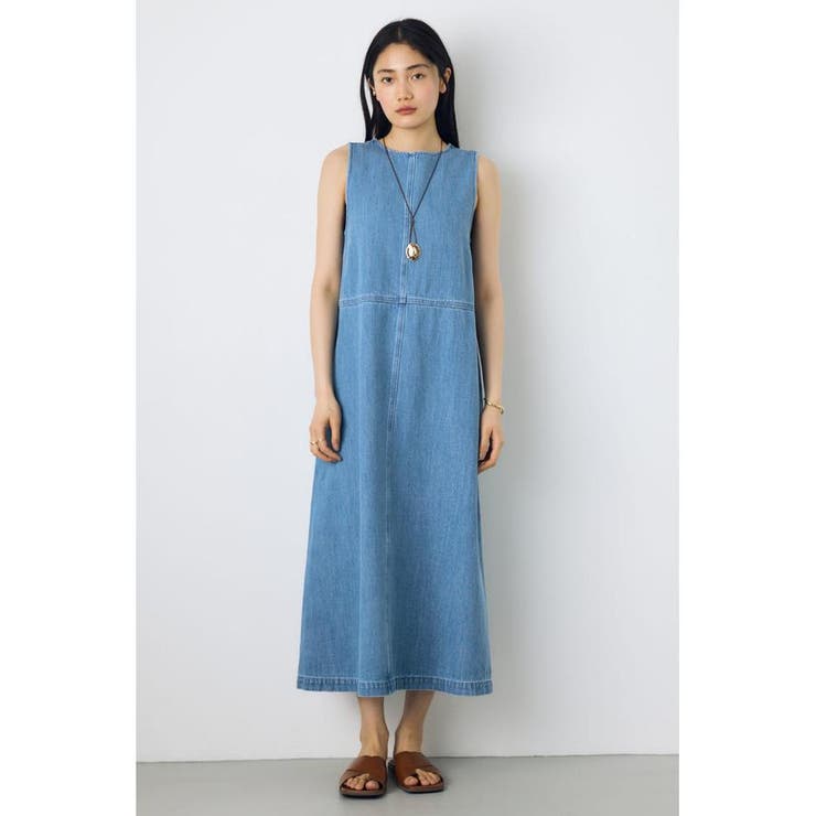 甘撚りデニムワンピース | AZUL BY MOUSSY | 詳細画像1 