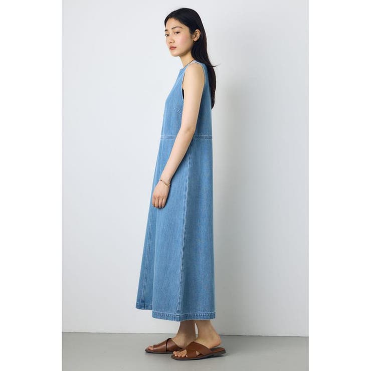 甘撚りデニムワンピース | AZUL BY MOUSSY | 詳細画像4 