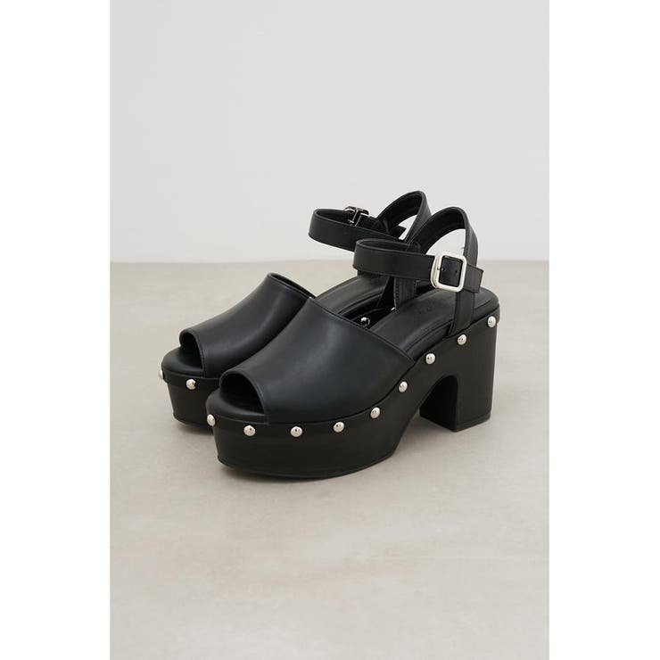BLK | CHUNKY HEEL STUDS SANDALS | AZUL BY MOUSSY