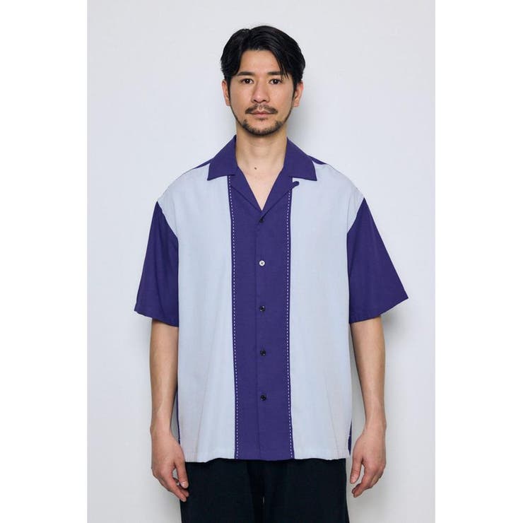 ツートーン切替開襟半袖シャツ | AZUL BY MOUSSY | 詳細画像38 