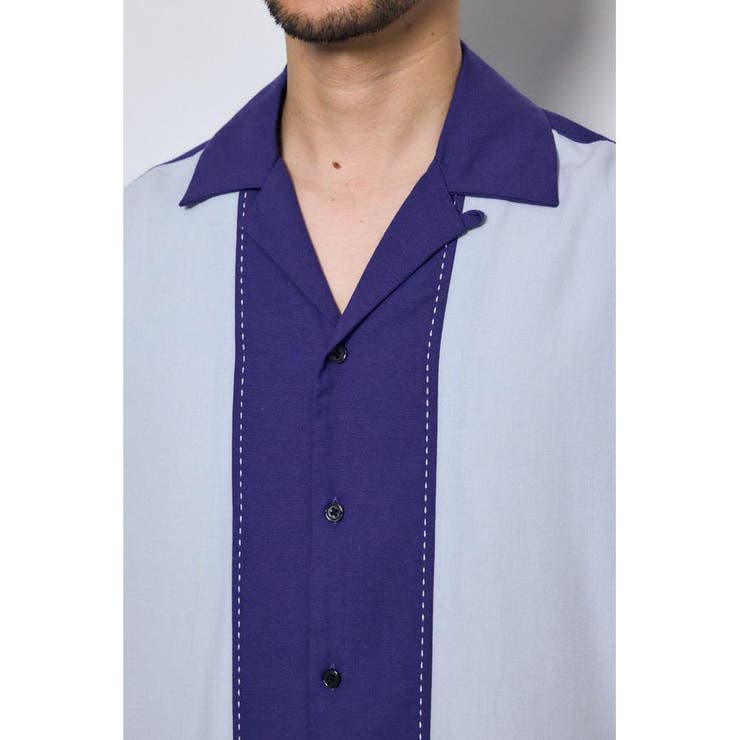 ツートーン切替開襟半袖シャツ | AZUL BY MOUSSY | 詳細画像41 