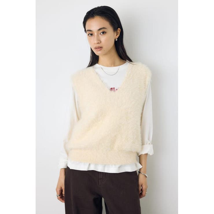 シャギーニットベスト | AZUL BY MOUSSY | 詳細画像1 