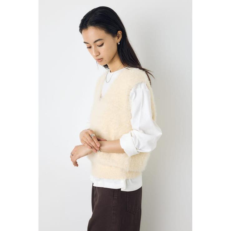 シャギーニットベスト | AZUL BY MOUSSY | 詳細画像4 