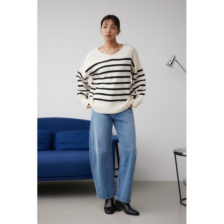 POPCORN JACQUARD V/N TEE/ポップコーンジャガードVネックTシャツ